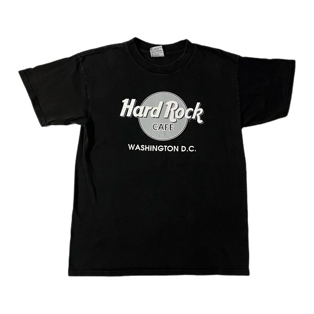 Vintage 90s Hard Rock Cafe Washington D.C. Black Logo Graphic T-shirt